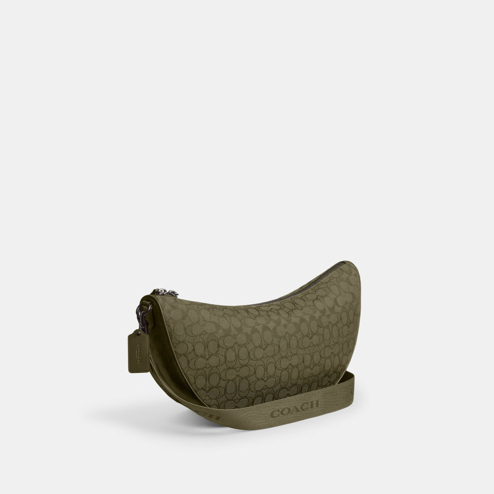 Bolsa Hall Soft Sling 45 Signature Jacquard Coach Verde - coach